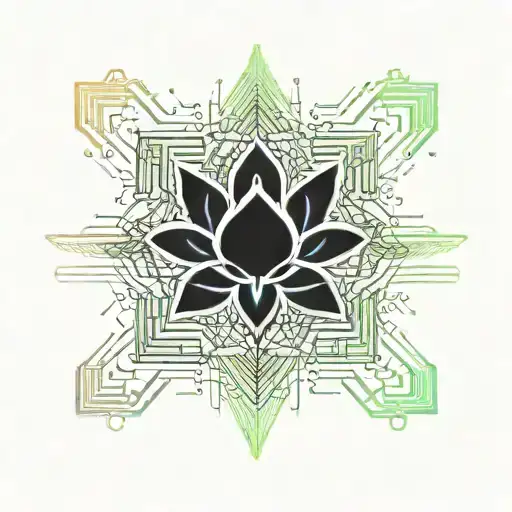 Black Lotus With Cyber Security Symbol