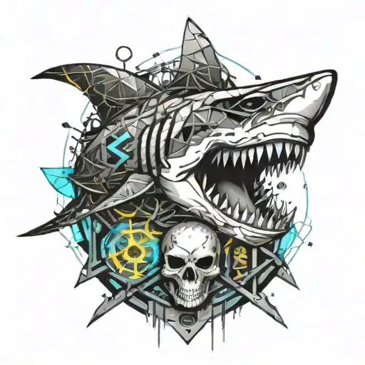 Shark Biting A Skull