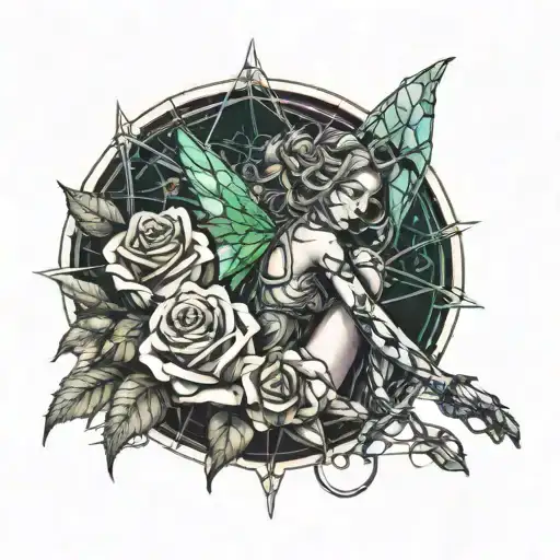 Fairy Leaning On A Rose