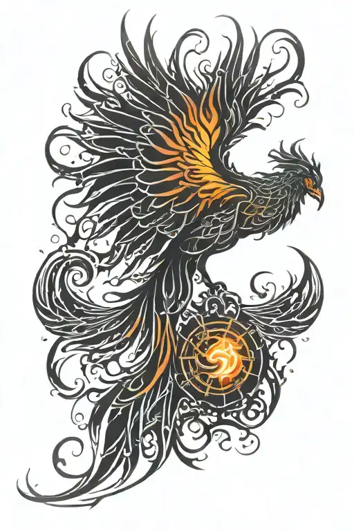 Phoenix Rising From Flames
