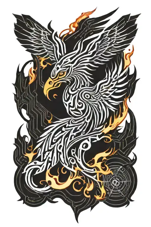 Phoenix Rising From Flames