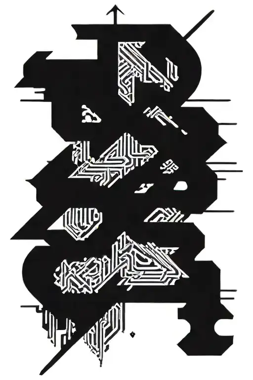 Black Work Calligraphy-like Cyber Sigilism