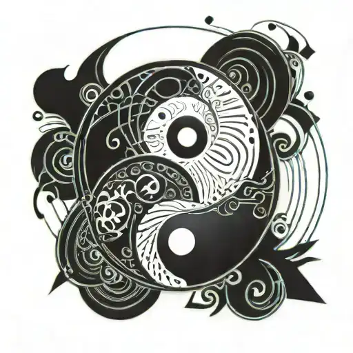 Yin Yang Symbol Intertwined