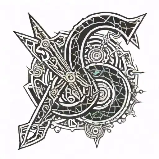 Letter C And Dagger Piercing