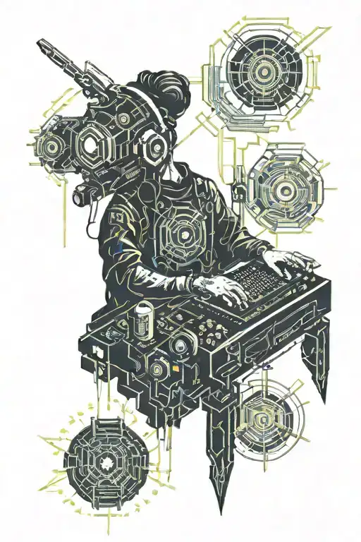 Cyberpunk Dj Mixing Music