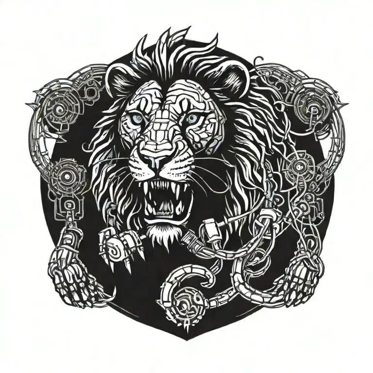 Lion Biting Extension Cord With Plugin