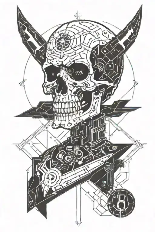 Cyberpunk Reaper Skull