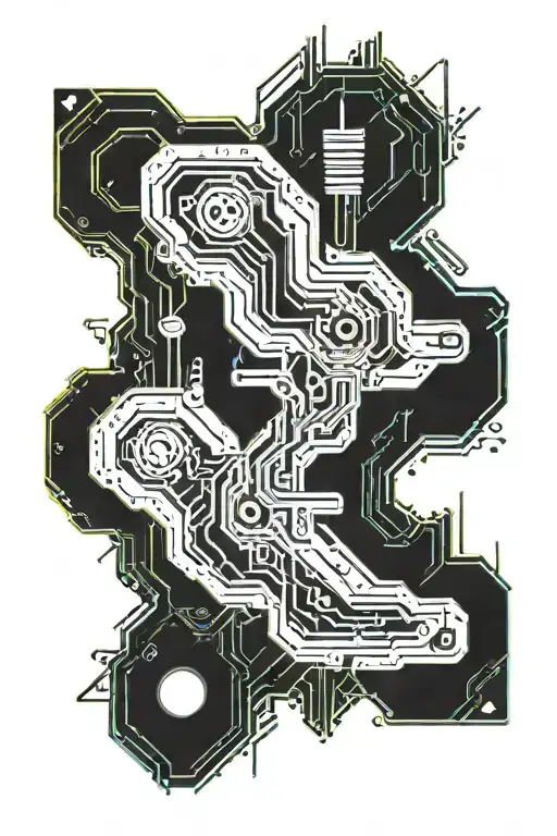 Cyberpunk Arm Sleeve Tattoo Design