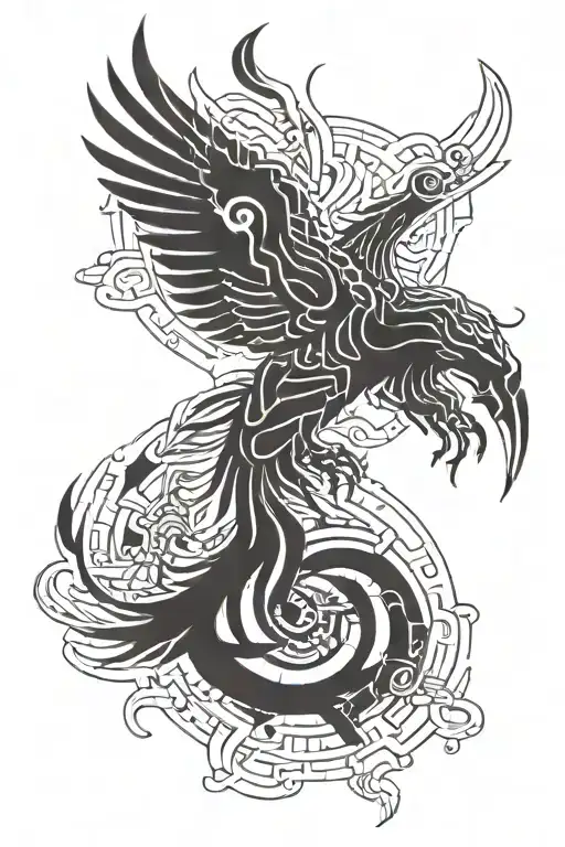 Phoenix In The Form Of An Invention Drawing