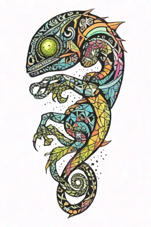 Rainbow Chameleon Walking