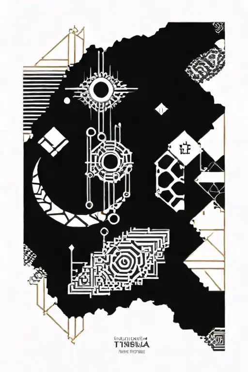 African Tribal Pattern Incorporating Scripture And Geometric Patterns