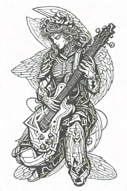 Angel Playing Electric Guitar