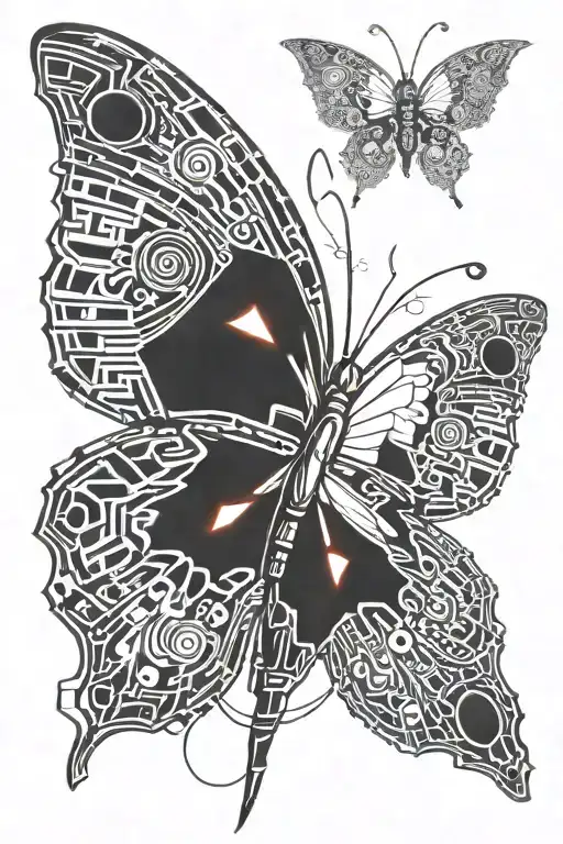 Cyber Sigilism Butterfly With A Semicolon Body