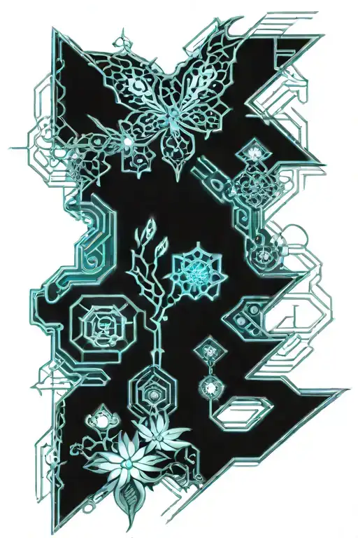 Floral Cyber Sigalism Blue China