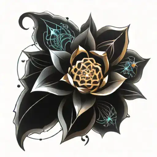 Gothic Flower Small Nape Tatto