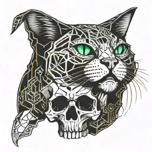 Cat On A Skull