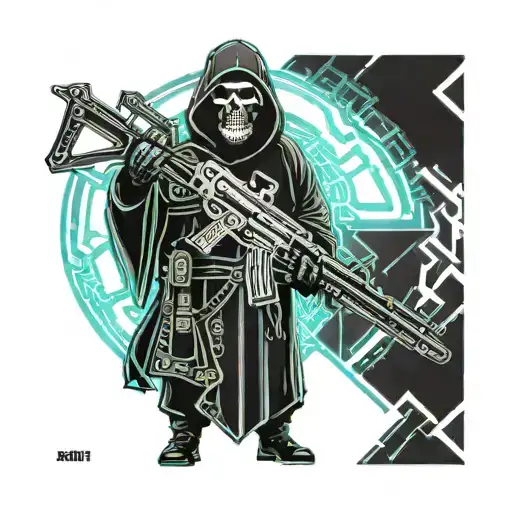 The Grim Reaper Holding Ak 47