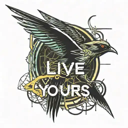 Live Yours Text With Swallow Bird Flying