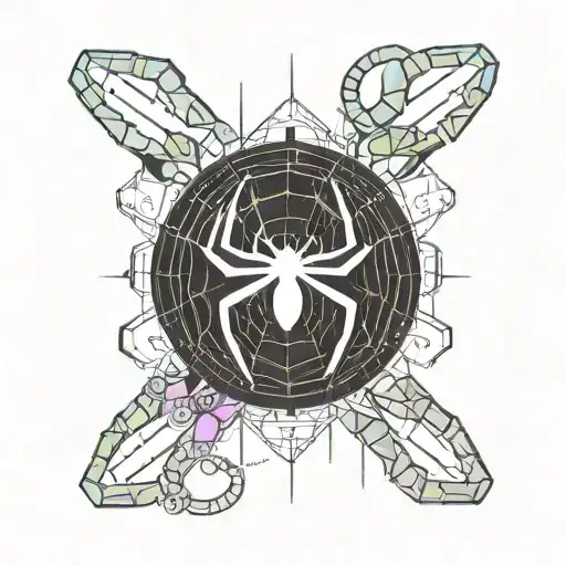 Tattoo Of Spider Man Logo On Back Of Hand And Have Monero Crypto Coin On Center Of Spider