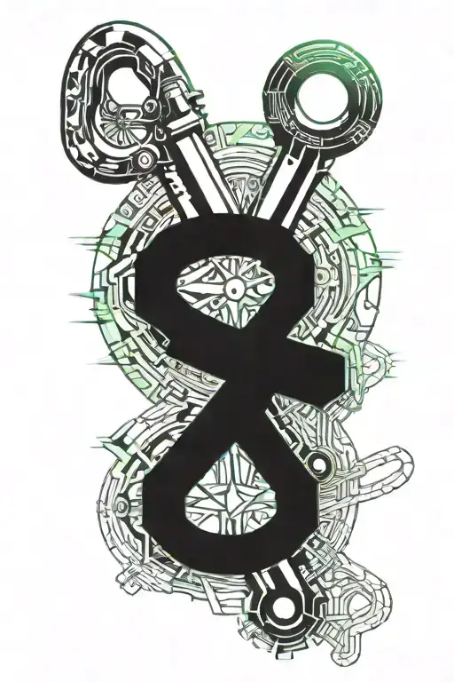 Cancer Ribbon Blended With A Wrench