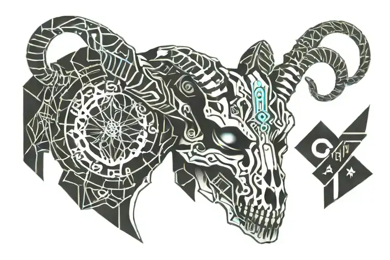 Goat Skull With Word Chosen 1
