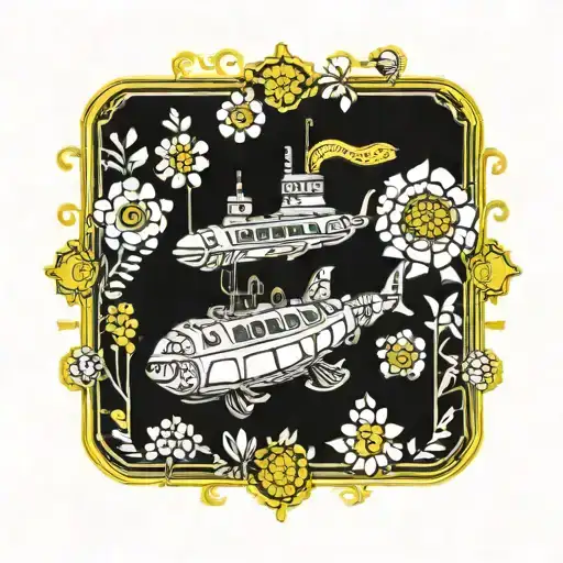 Yellow Submarine With Flowers