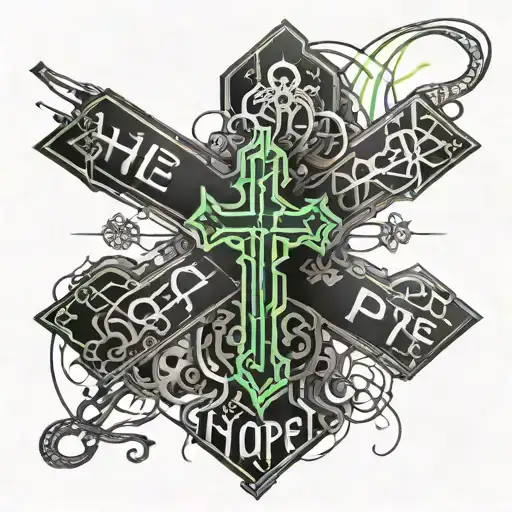 Cross With The Word Hope Going Down The Side