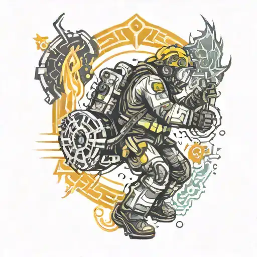 Firefighter Battling Flames