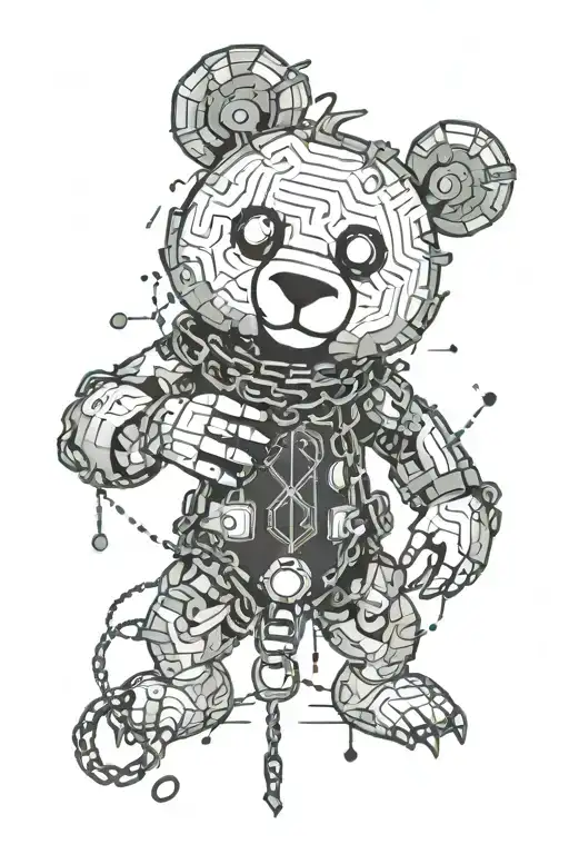 Rabbid Bear With Chains Wrapped