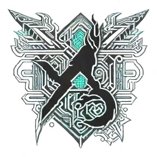 Poseidon Trident With A Fox