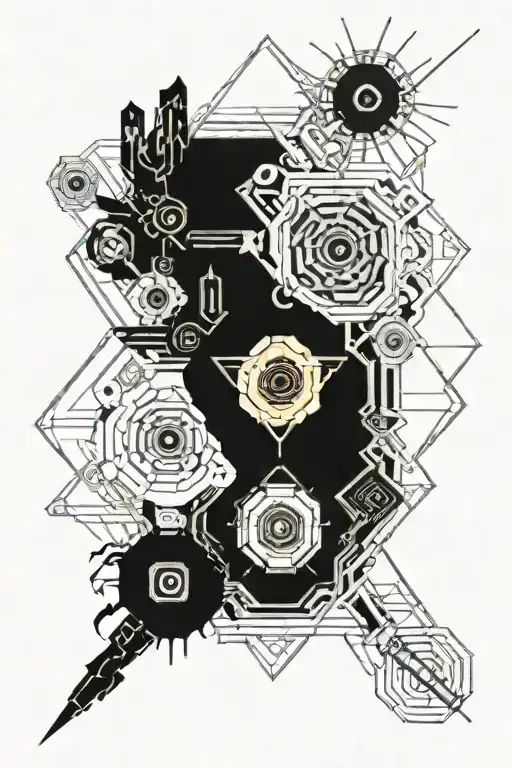 Women Guns Eye Triangle Digital Square Hexagon Wires Love Nature Mysterious Tattoo Greek Gods