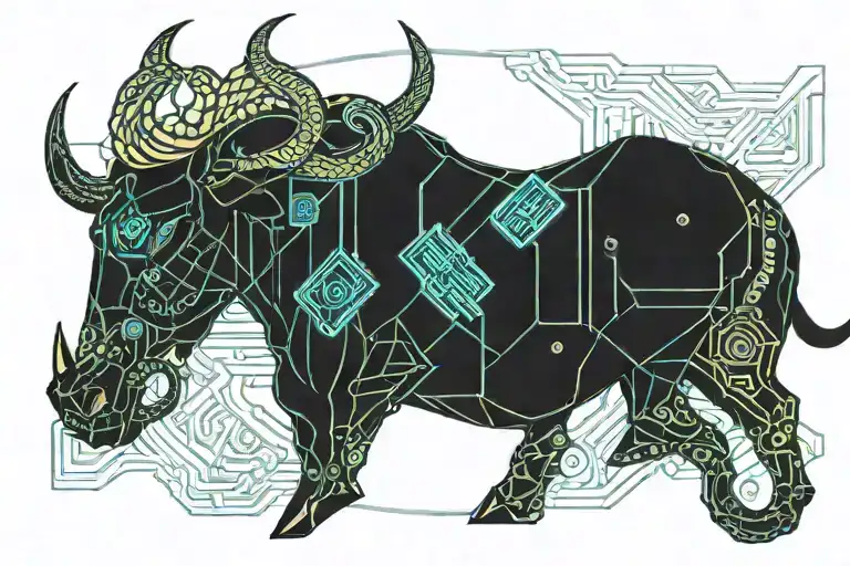 Aquarius Woman With Ox