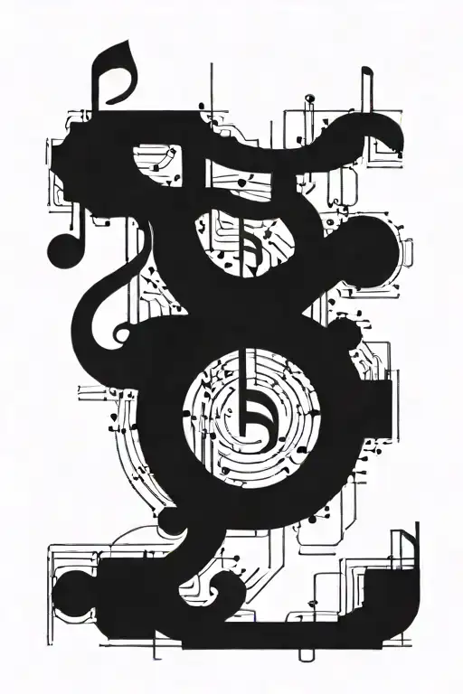 Music Notes Intertwined