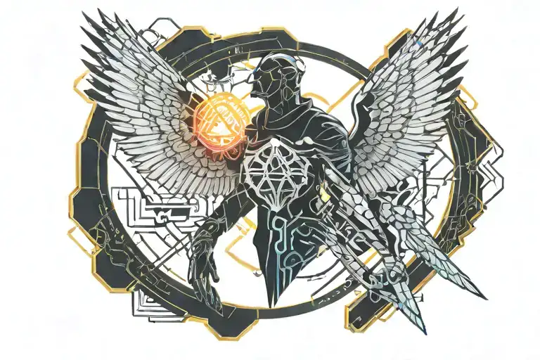 Man Within And Flying Bird Flying