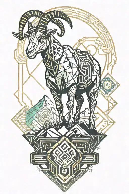 Goat At Top Of A Mountain