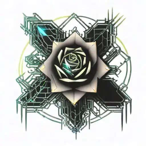 Crystal Rose With Motherboard Thorns