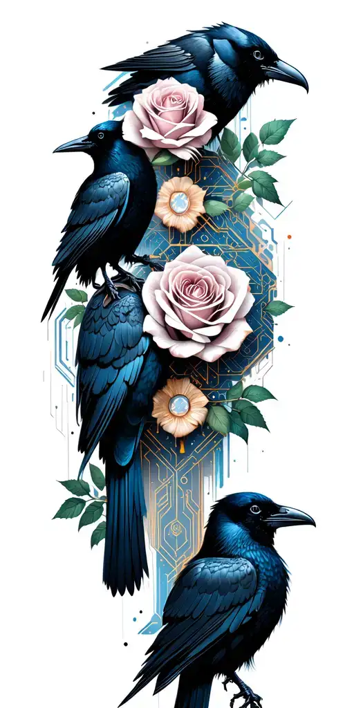 Crows And Roses Intertwined