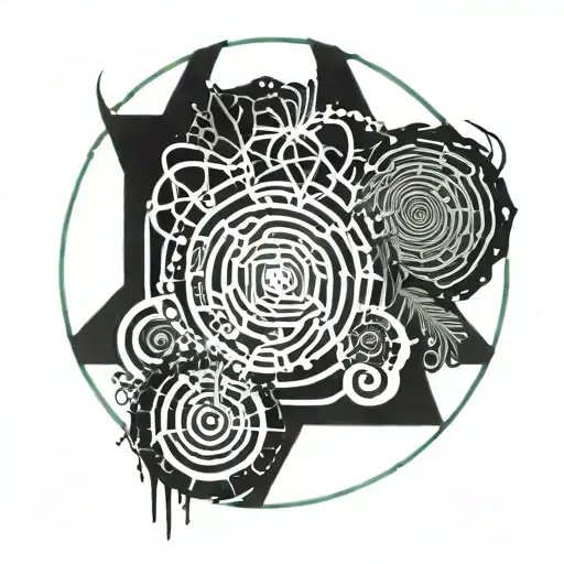 White Stripes Peppermint With Robert Plant's Feather In A Circle