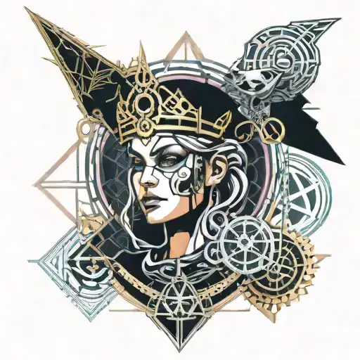 Protected Witch Wearing Crown Surrounded