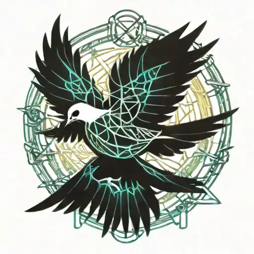 A Dove Breaking Free Of Chains