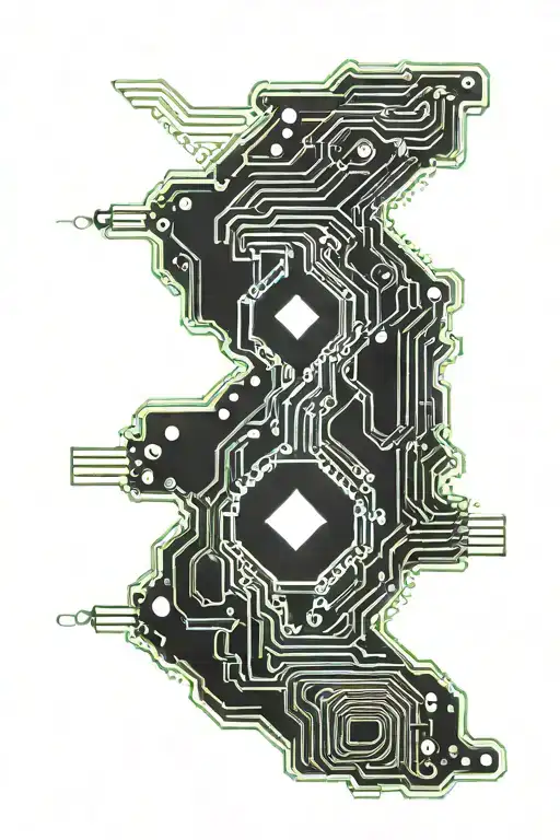 An Electronic Circuit Board Design With A Hidden Athena Symbol Integrated