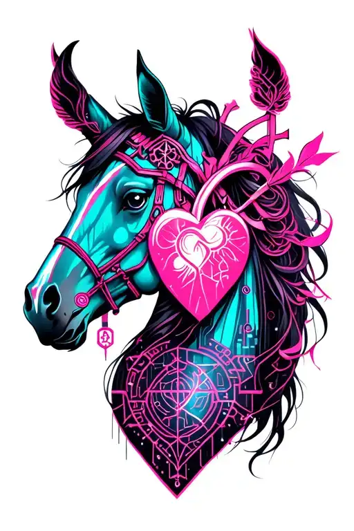 Girl Roze Heart Horse