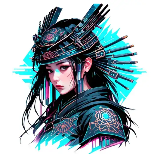 Cyberpunk Style Samurai Girl