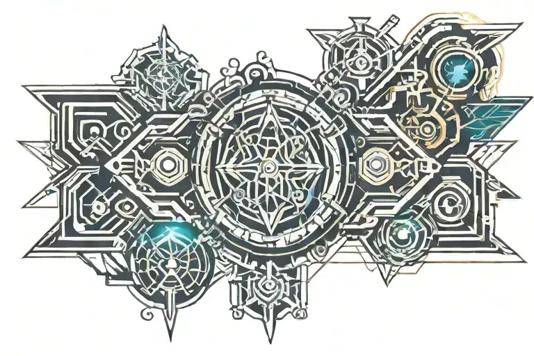 Sketch Of A Tattoo On The Arm With A Symbol Of Aspiration And Strength