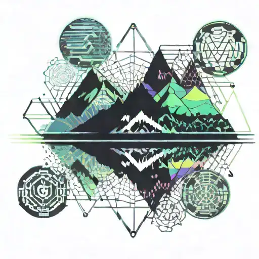 Mountain Reflection On Water With Mathematics Dark Night Forest