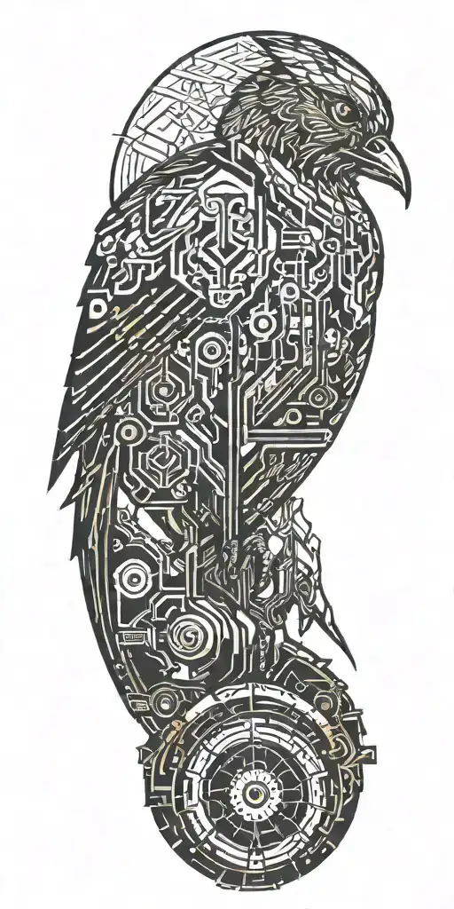 Blade Runner Bird Turning Into Geometrical Tree