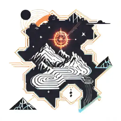 Mountain Landscape With A Trail Winding Through It