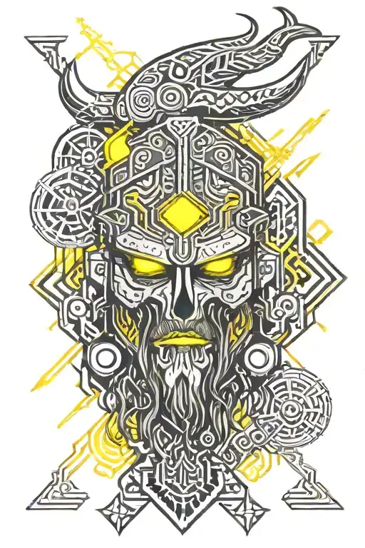 Viking With A Yellow Heart Angry With The Word
