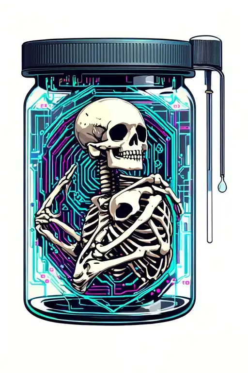 Skeleton Trapper In A Insulin Vial Trying To Escape