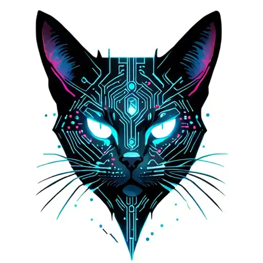 Villain Cat Silhouette Face